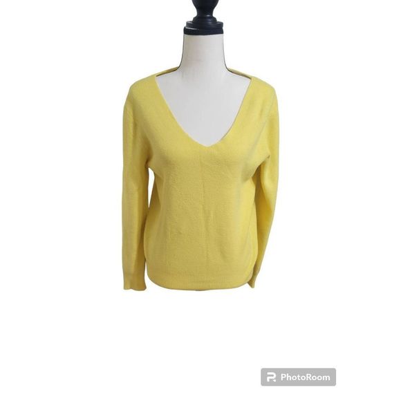 Philosophy Sweaters - Philosophy Deep V Neck Yellow Sweater Size M